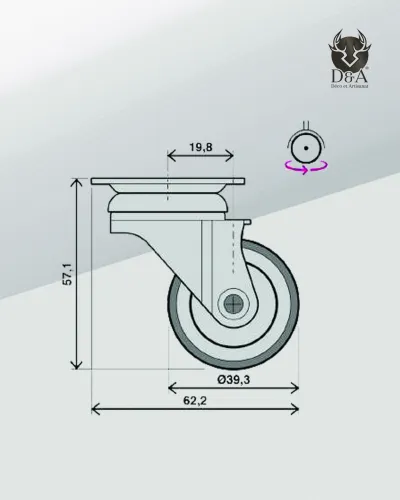 Komplet industrijskih kolesc za dekoracijo