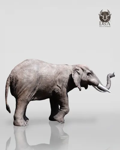 Eléphant 3XL avec tête droite réaliste