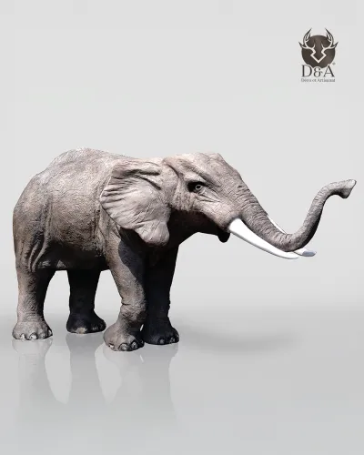 Eléphant 3XL avec tête droite réaliste