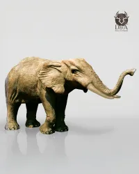 3XL slon s pokončno glavo - realistična žival iz umetne smole