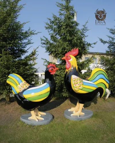 Coq Géant coloré, les animaux en résine français