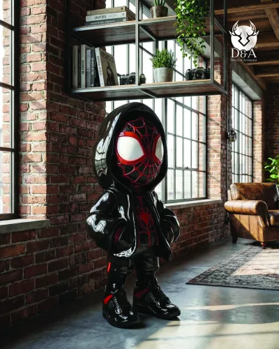 Homem-Aranha de fato de treino - Estátua urbana decorativa