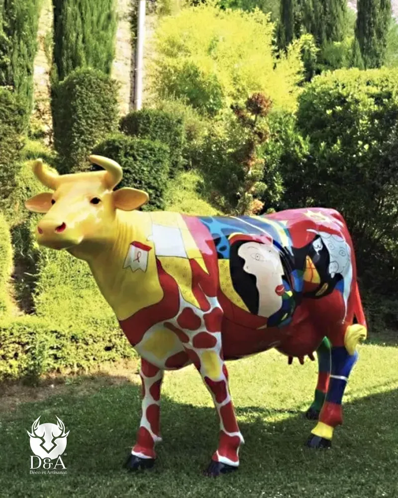 PICASSO Kuh aus Harz für Ihre Außendekoration