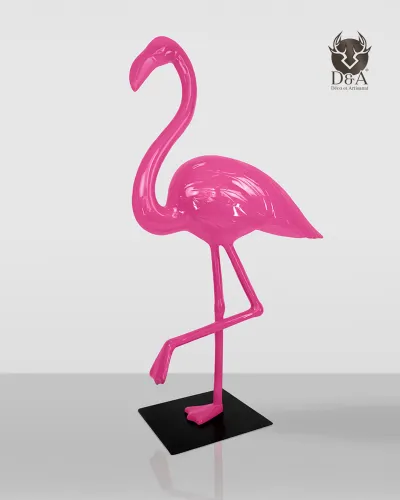 Estátua gigante de resina de um flamingo rosa 2XL – 210 cm de altura