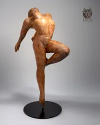 Bailarina com efeito Corten - Estátua decorativa de designer