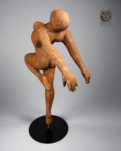 Bailarina com efeito Corten - Estátua decorativa de designer