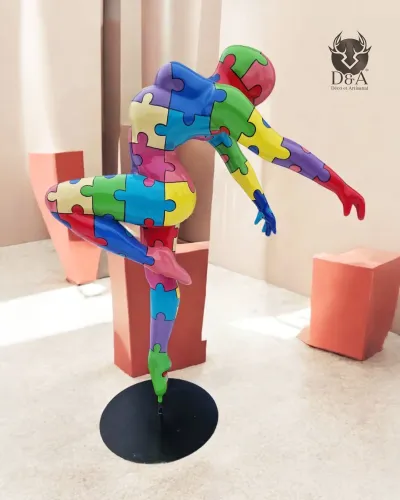 Estátua de resina de uma bailarina quebra-cabeça XL