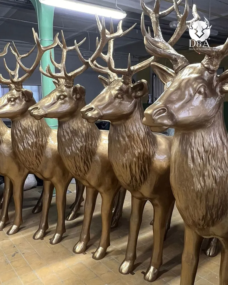 Grandi cervi color oro o argento - Animali in resina