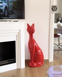 Harzstatue einer großen sitzenden Katze in 25 Farben erhältlich