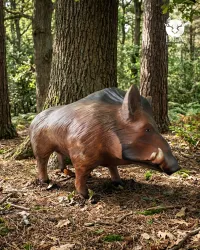 Realističen kip divjega prašiča iz smole