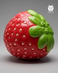 Morango tamanho XL, ideal para decoração.