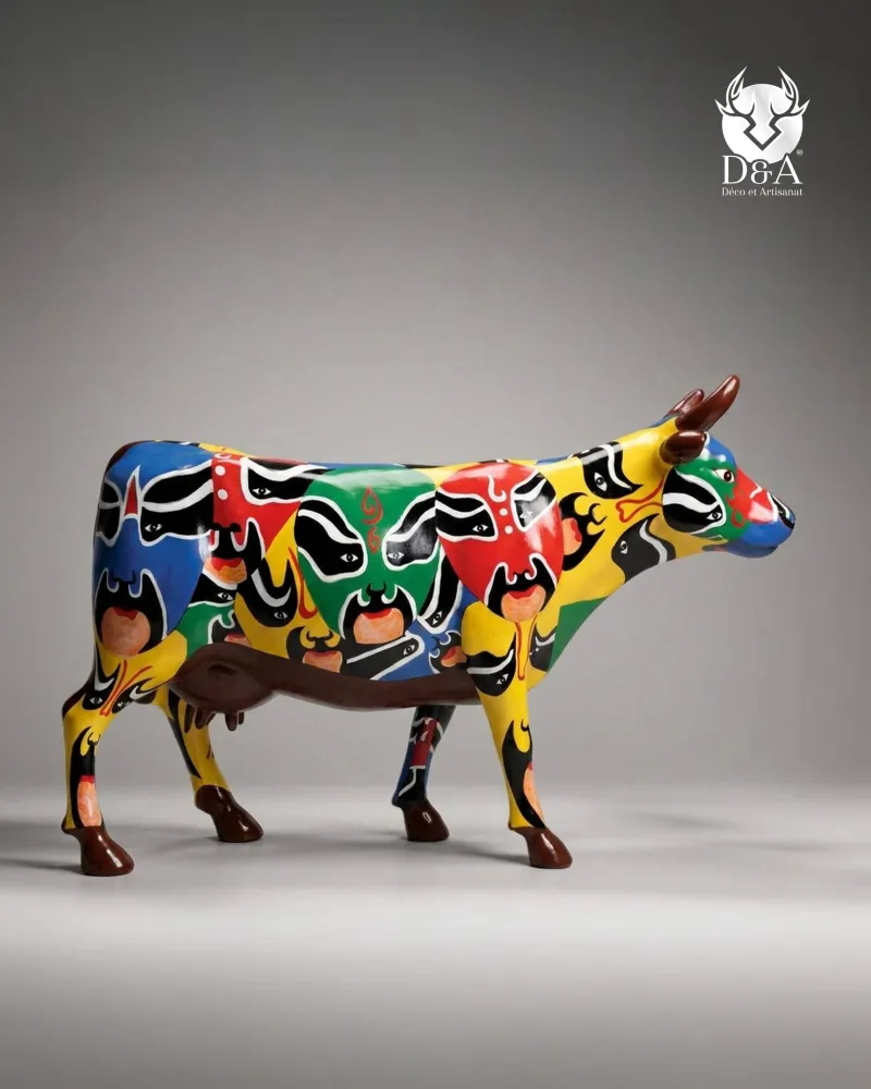 Mucca artistica a grandezza naturale, motivo di Street Art