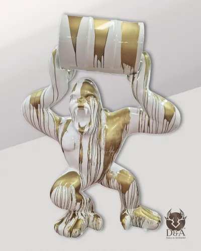 Resin animals, XXL Trash Barrel Gorilla, 140 cm tall