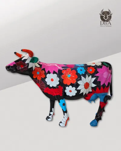 FIORI di mucca liscia nera, a grandezza naturale