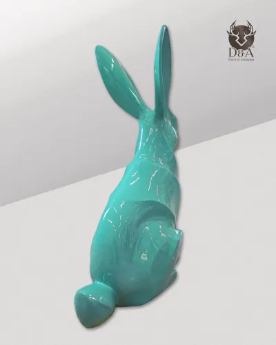 Coniglio di design in resina – Scultura moderna geometrica in stile origami