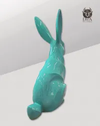 Coniglio di design in resina – Scultura moderna geometrica in stile origami