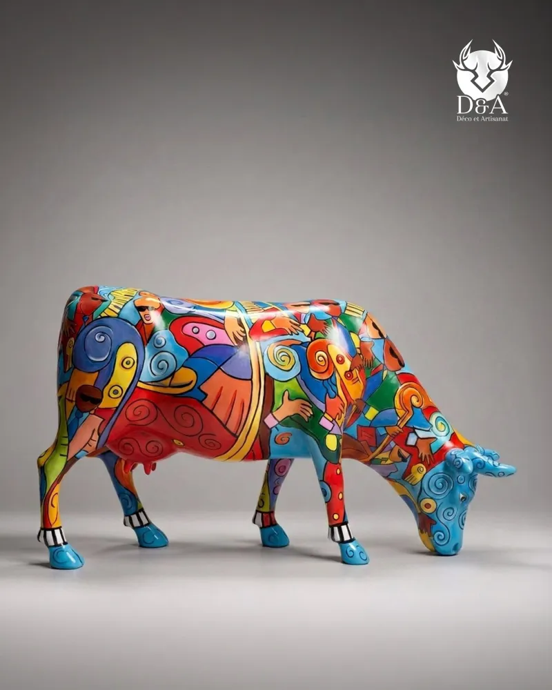 Cow Music on Stage em resina – Escultura Fête de la Musique