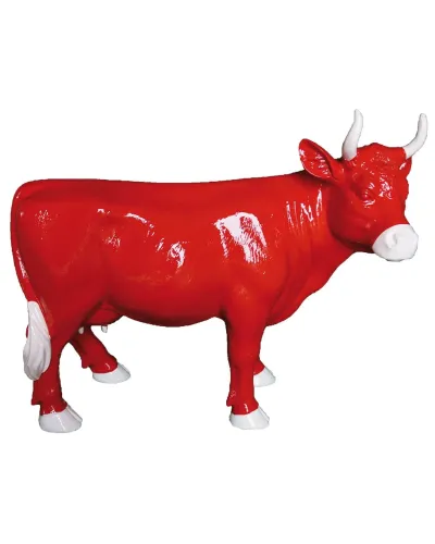 Vache DEUX COULEURS en résine polyester résistant au gel et à la pluie