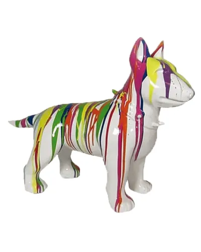 Bull terrier TRASH en résine polyester résistant au gel et à la pluie