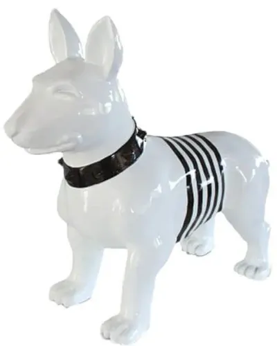 Bull terrier MARIN en résine polyester résistant au gel et à la pluie