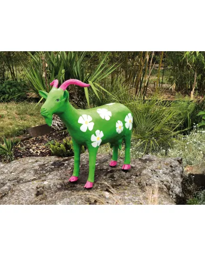 Chèvre FLEURS en résine