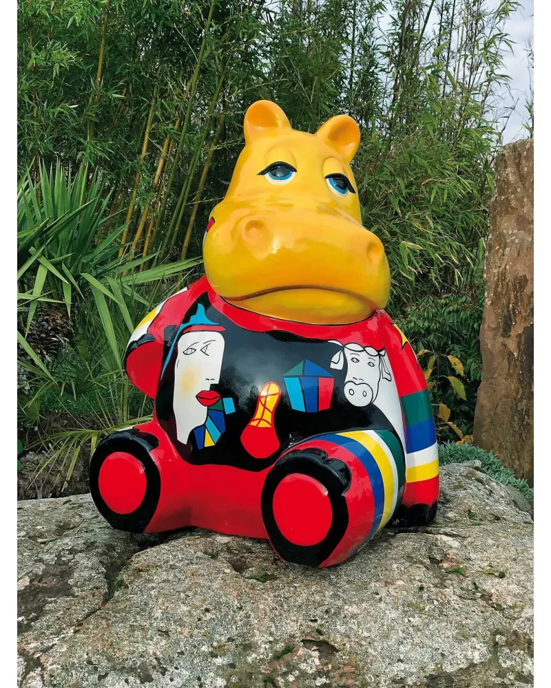 Hipopótamo sentado XL PICASSO - Déco et Artisanat - 2