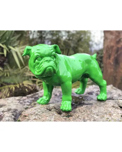 Carlin debout vert en résine polyester résistant au gel et à la pluie.