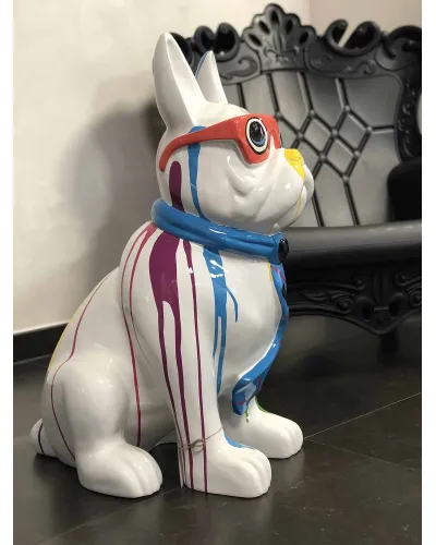 Bulldog with XL Trash glasses and eyes - Déco et Artisanat - 3