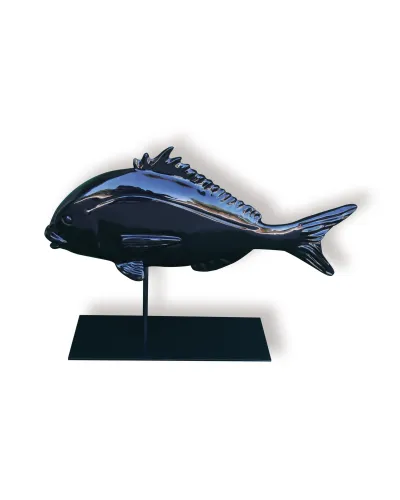 Poisson noir en résine résistant au gel à la pluie et aux UV du soleil.