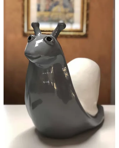 Escargot 2 COULEURS (Blanc et gris), en résine polyester et résistant aux intempéries.