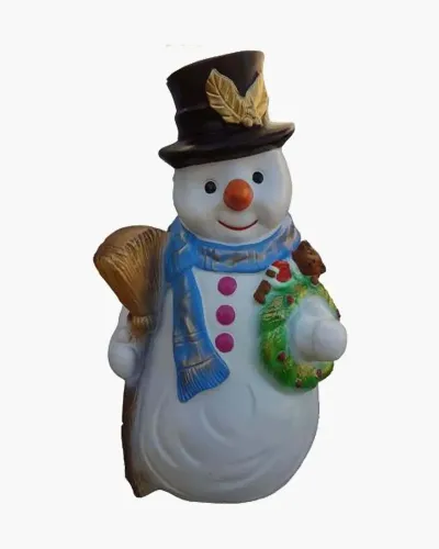 Bonhomme de neige L en résine polyester résistant au gel, pluie et au soleil. Déco et Artisanat - 1