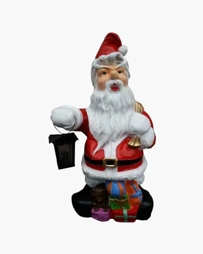 Père Noël avec des cadeaux en résine polyester résistant au gel, pluie et au soleil. Déco et Artisanat - 1