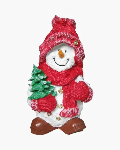 Bonhomme de neige avec un sapin en résine polyester résistant au gel, pluie et au soleil. Déco et Artisanat - 1