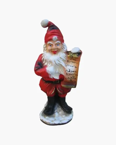 Père Noël avec une liste en résine polyester résistant au gel, pluie et au soleil. Déco et Artisanat - 1