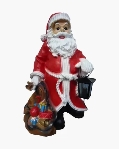 Papá Noel con saco de suelo en resina de poliéster resistente a las heladas, la lluvia y el sol. Déco et Artisanat - 1