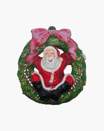 Saint-Nicolas dans une couronne de l'Avent en résine polyester résistant au gel, pluie et au soleil. Déco et Artisanat - 1