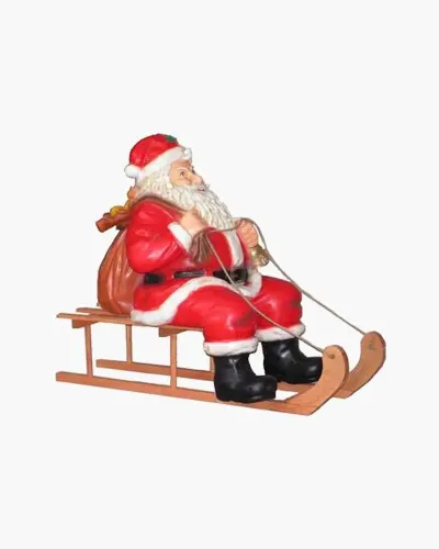 Papá Noel en un trineo de resina de poliéster resistente a las heladas, la lluvia y el sol. Déco et Artisanat - 1