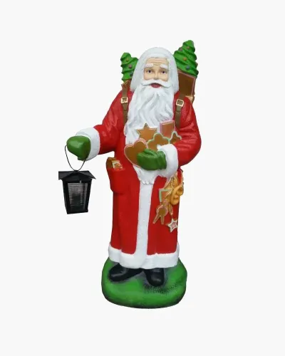 Papá Noel con pan de jengibre en resina de poliéster resistente a las heladas, la lluvia y el sol. Déco et Artisanat - 1