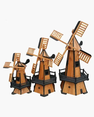 Moulin à vent en bois XL en résine polyester résistant au gel, pluie et au soleil. Déco et Artisanat - 1