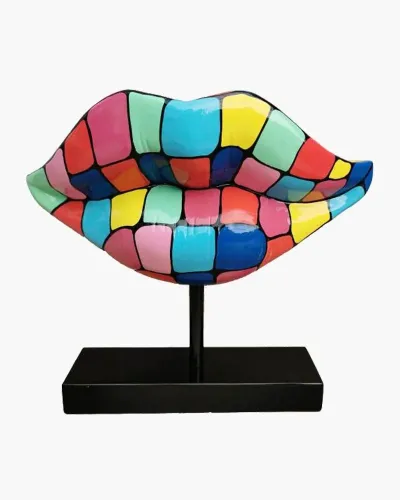 Mehrfarbige Lippen en résine polyester résistant au gel, pluie et au soleil. Déco et Artisanat - 1