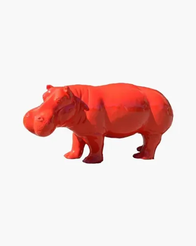 Hippopotame en résine polyester résistant au gel, pluie et au soleil. Déco et Artisanat - 1