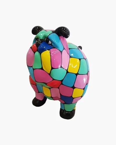 Perro multicolor de pie en resina de poliéster resistente a las heladas, la lluvia y el sol. Déco et Artisanat - 1