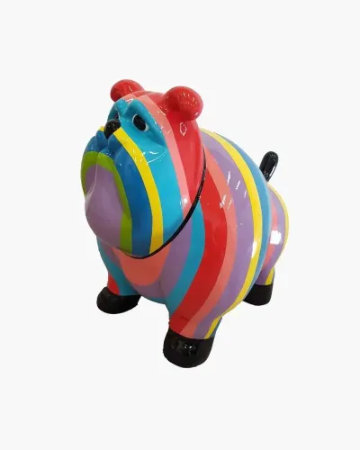 Perro de rayas de pie en resina de poliéster resistente a las heladas, la lluvia y el sol. Déco et Artisanat - 1