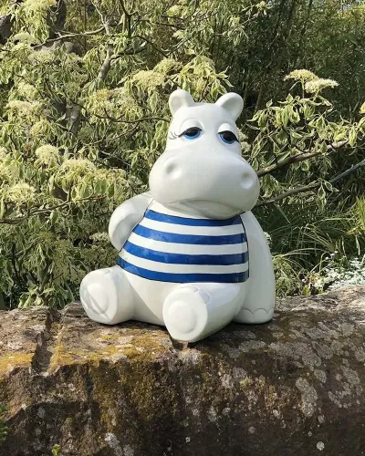 Hippopotame assis L MARIN - Déco et Artisanat - 2