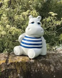 Hippopotame assis L MARIN - Déco et Artisanat - 2