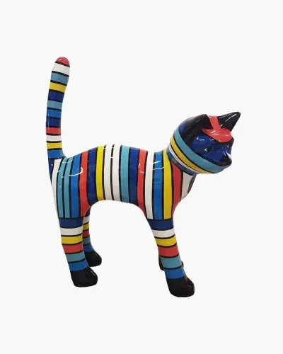 Katze stehend  RYKIEL en résine polyester résistant au gel, pluie et au soleil. Déco et Artisanat - 1