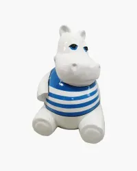 Hippopotame assis L MARIN - Déco et Artisanat - 4