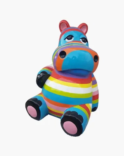 Hippo sentado XL STRIPED - Déco et Artisanat - 1