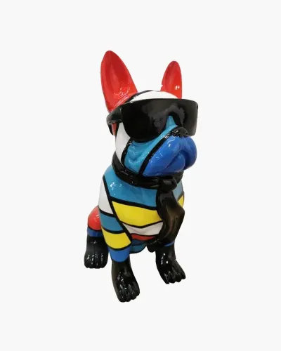 Bouledogue à lunettes et cravate Rykiel L - Déco et Artisanat - 1