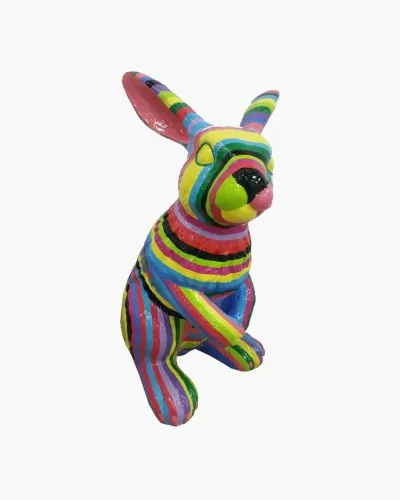 GESTREIFTES sitzendes Kaninchen - Déco et Artisanat - 1